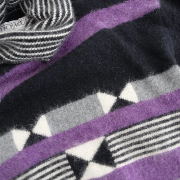 Vintage Richard & Co. Two Piece Black & Purple Turtleneck Sweater & Skirt Set S - Picture 13 of 15